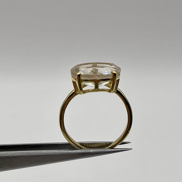 Natural Rutile 14k Gold Plated Ring 925 Sterling Silver - Picture 3 of 4